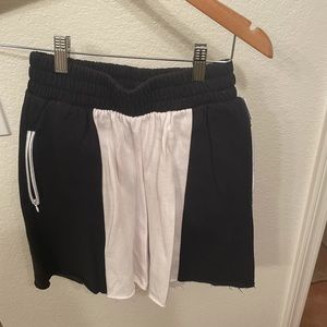 High waisted black and white shorts size XS
